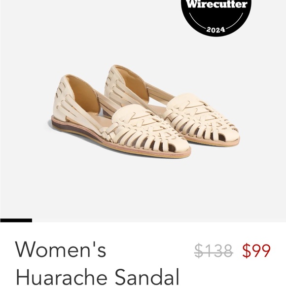 Nisolo Women's Huarache Sandal in Bone off white size nine brand new - Picture 1 of 3